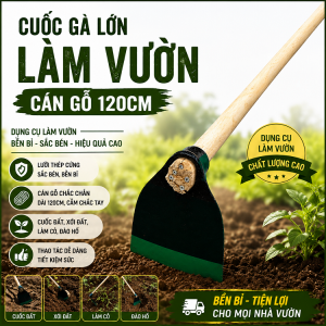 Cuốc gà lớn làm vườn cán gỗ 120cm