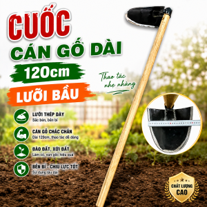 Cuốc cán gỗ dài 120cm